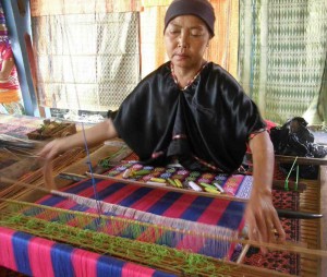 Lombok Weaver On The Loom